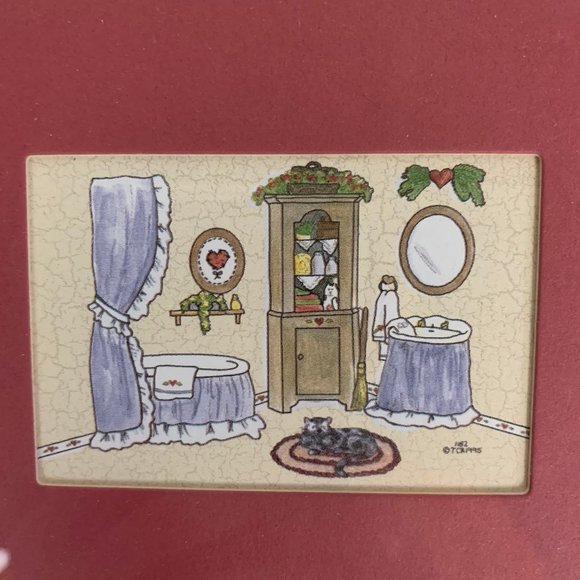 Adorable Bathroom Picture with Dark Pink Mat - Picture 3 of 6